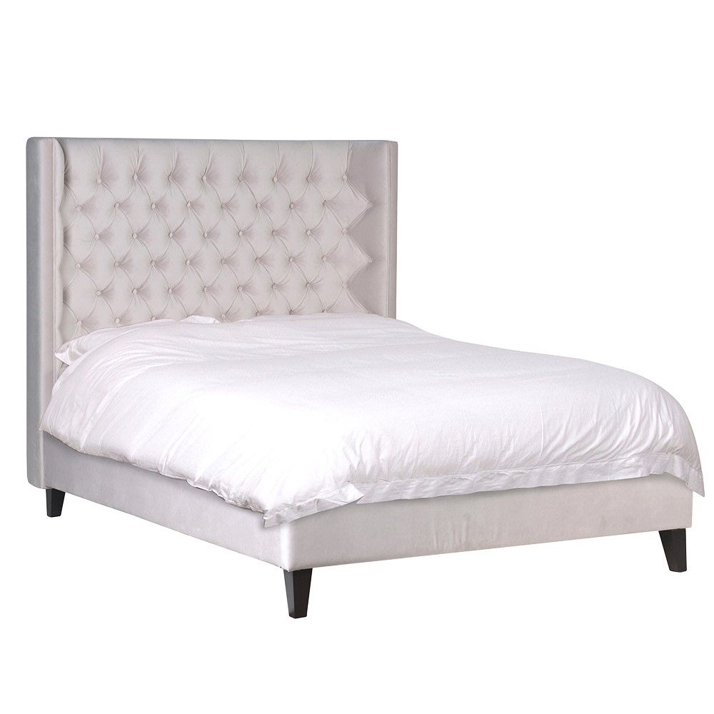White tufted bed king deals