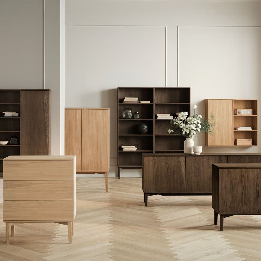 Silent Highboard - White Pigmented Oiled Oak