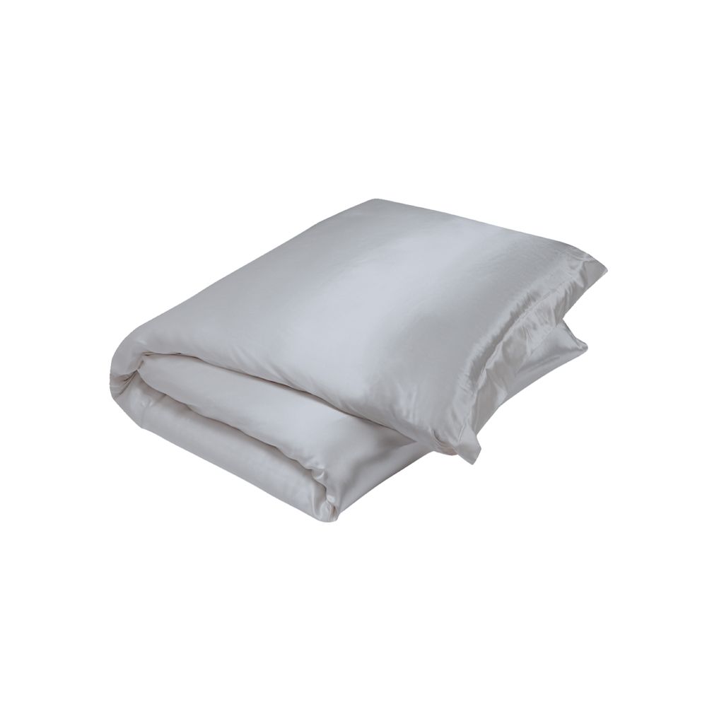 Silver grey luxury silk duvet cover