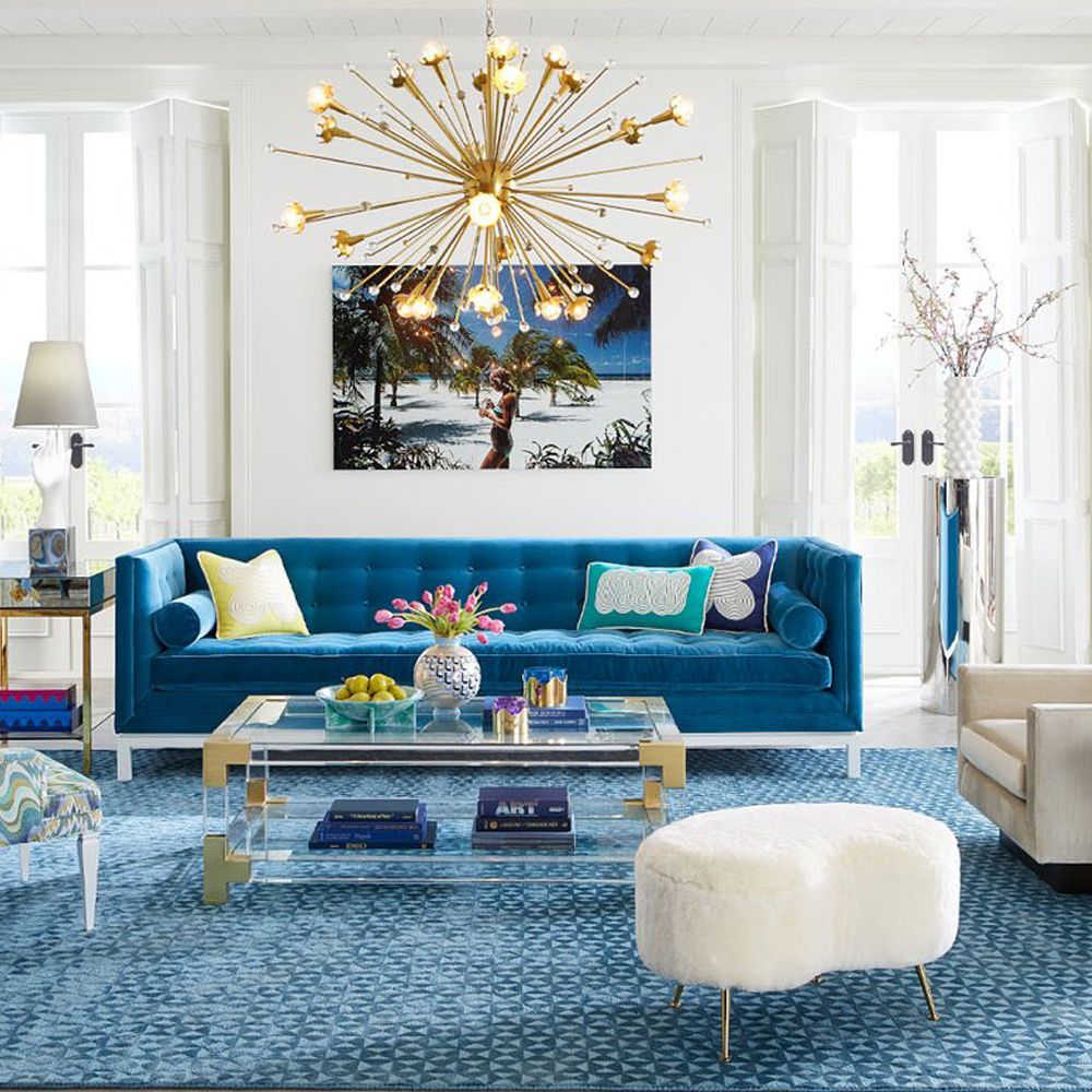 Teal and gold hot sale ottoman