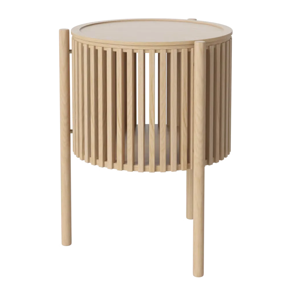 Stylish Story Side Table in white pigmented oiled oak adds elegance to any space. Perfect for modern decor with a touch of natural charm.