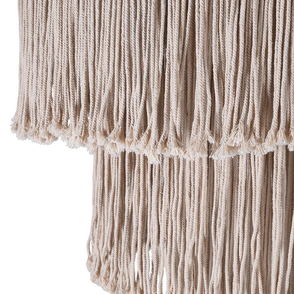 Tiered rope chandelier in neutral colour 