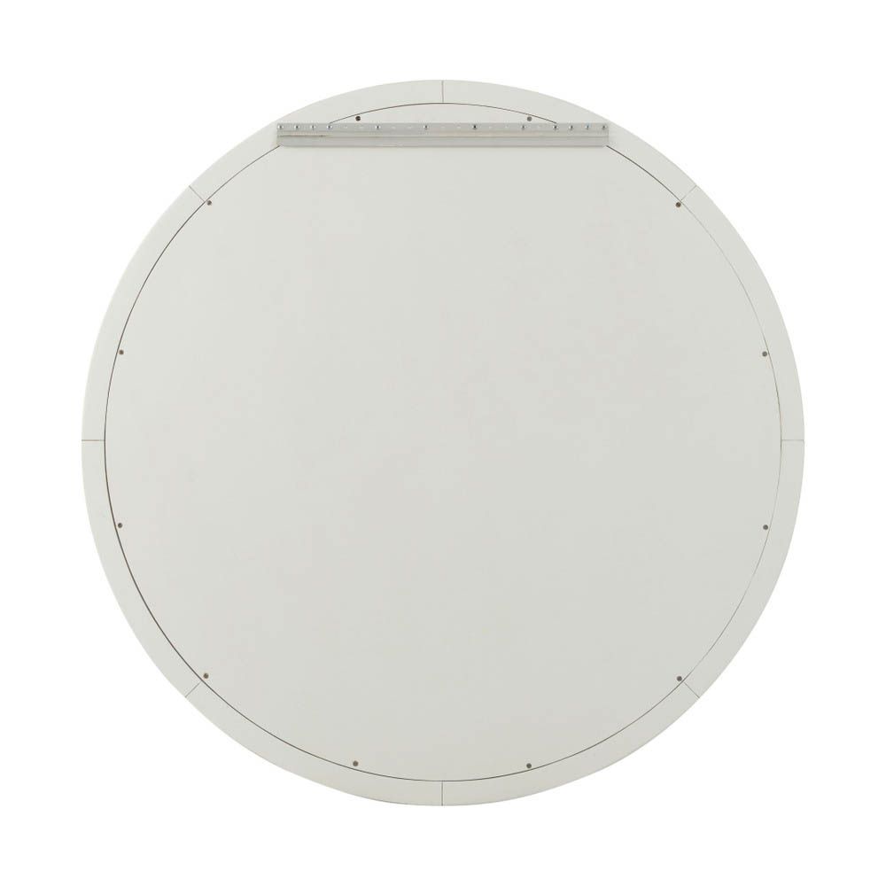 Washed wood frame round wall mirror 