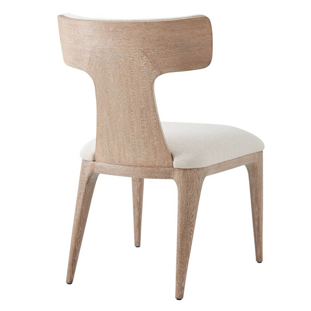Scandinavian style dining chair with upholstered seat and backrest