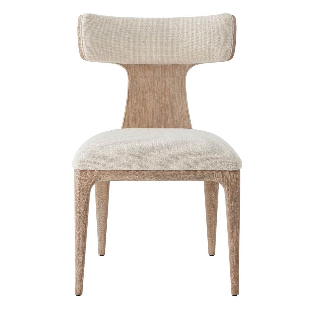 Scandinavian style dining chair with upholstered seat and backrest