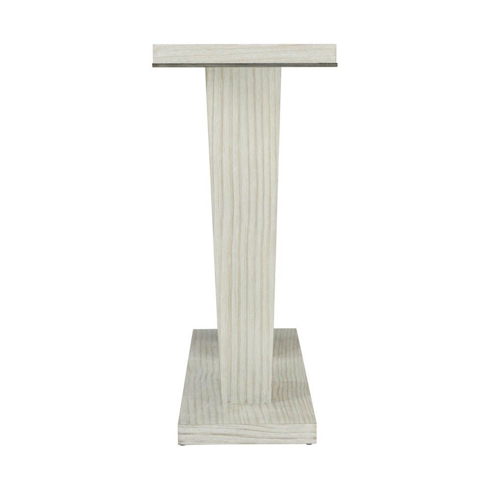 Whitewood console table with two pedestal design