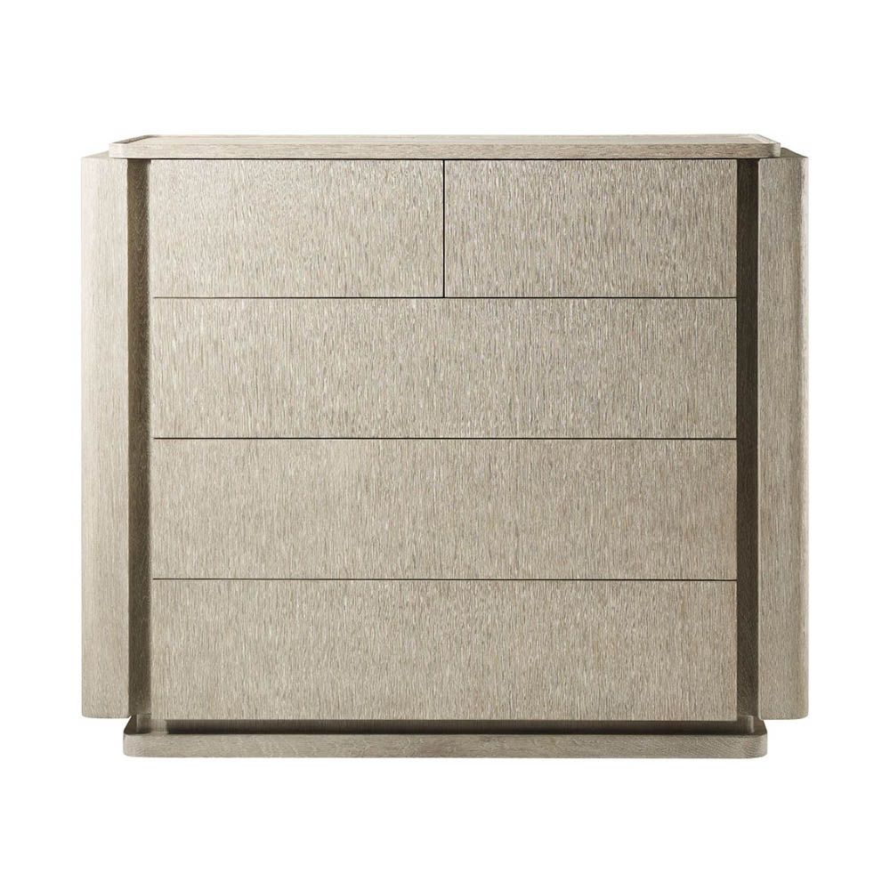 5 drawer chest of drawers in light brown finish