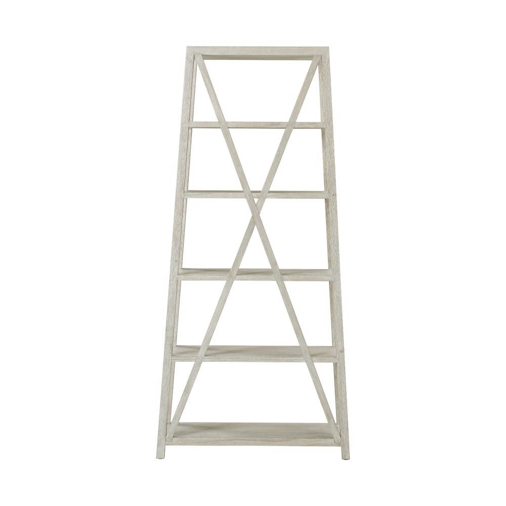 Storage shelving unit in sea salt white washed wood finish