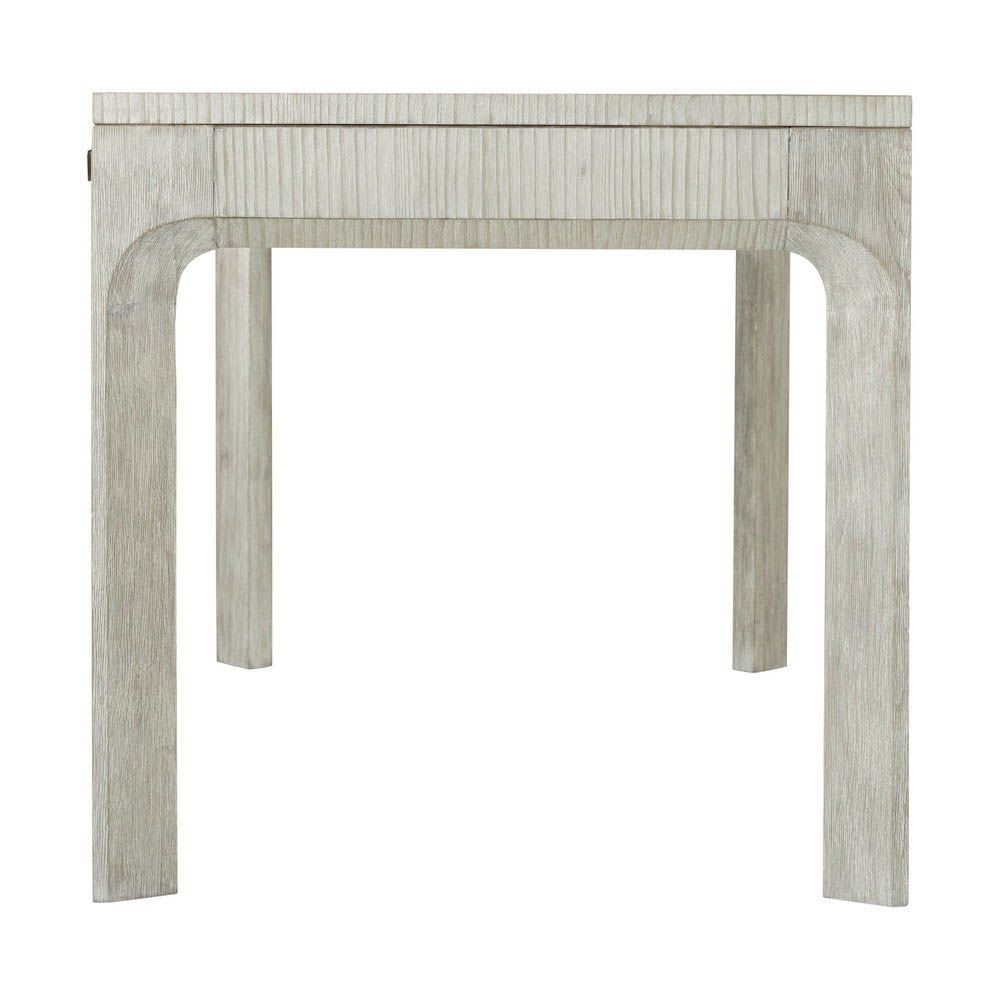 White pine wood desk with organic ribbed metal knobs