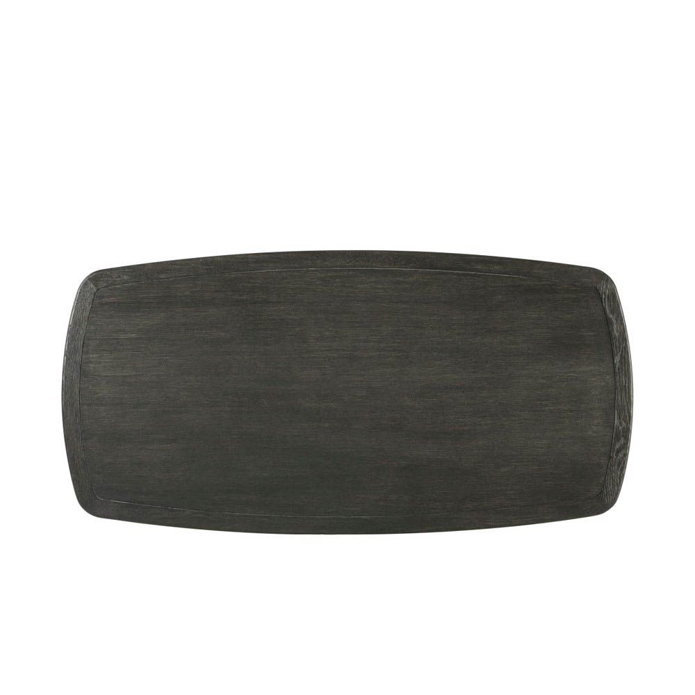 Contemporary shapely black wooden desk