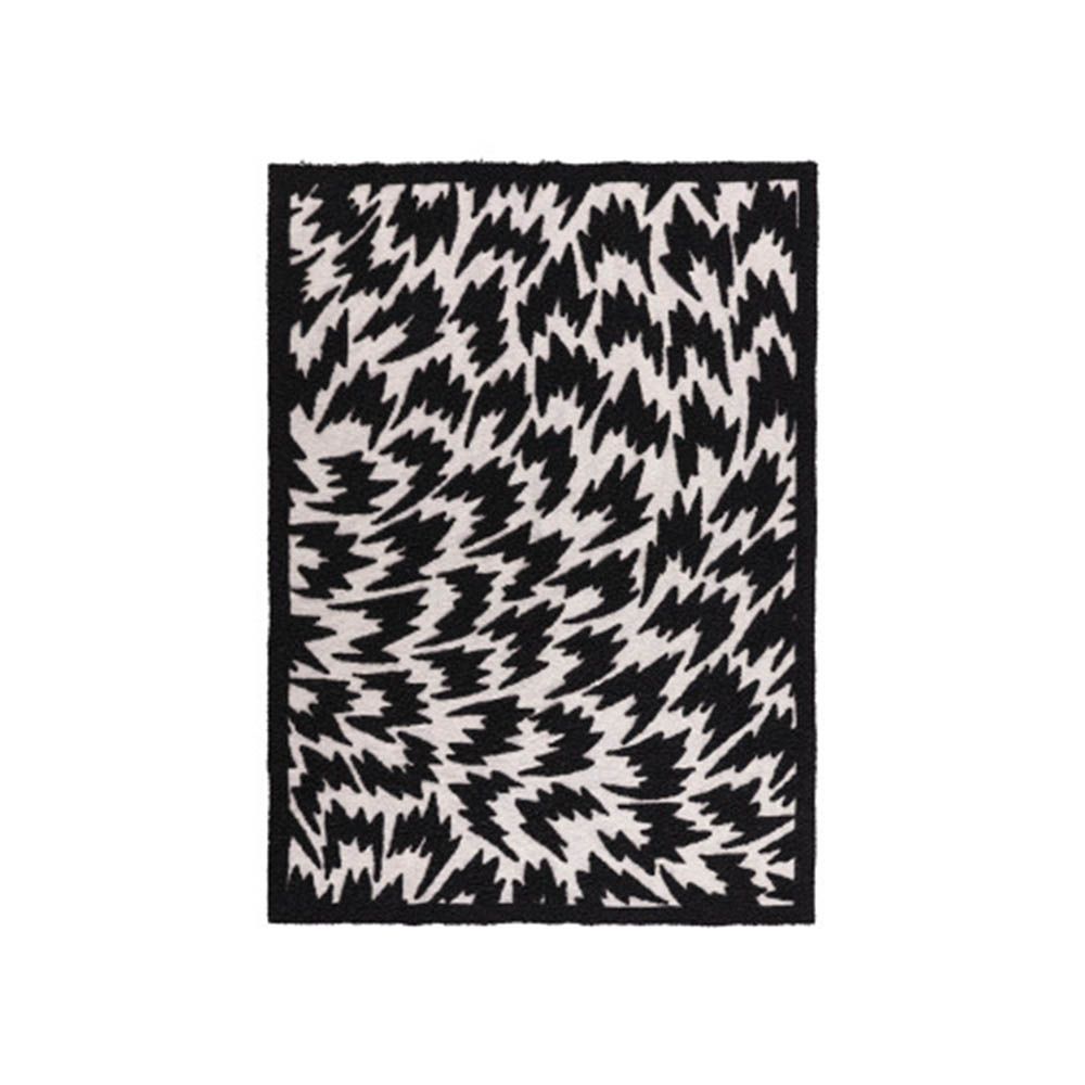 Woolen black and white throw