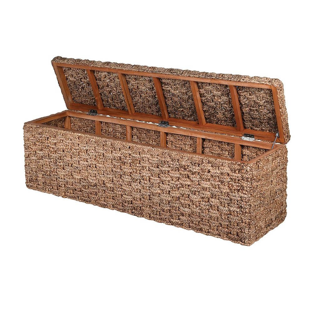 Utterly charming storage trunk in natural rattan finish