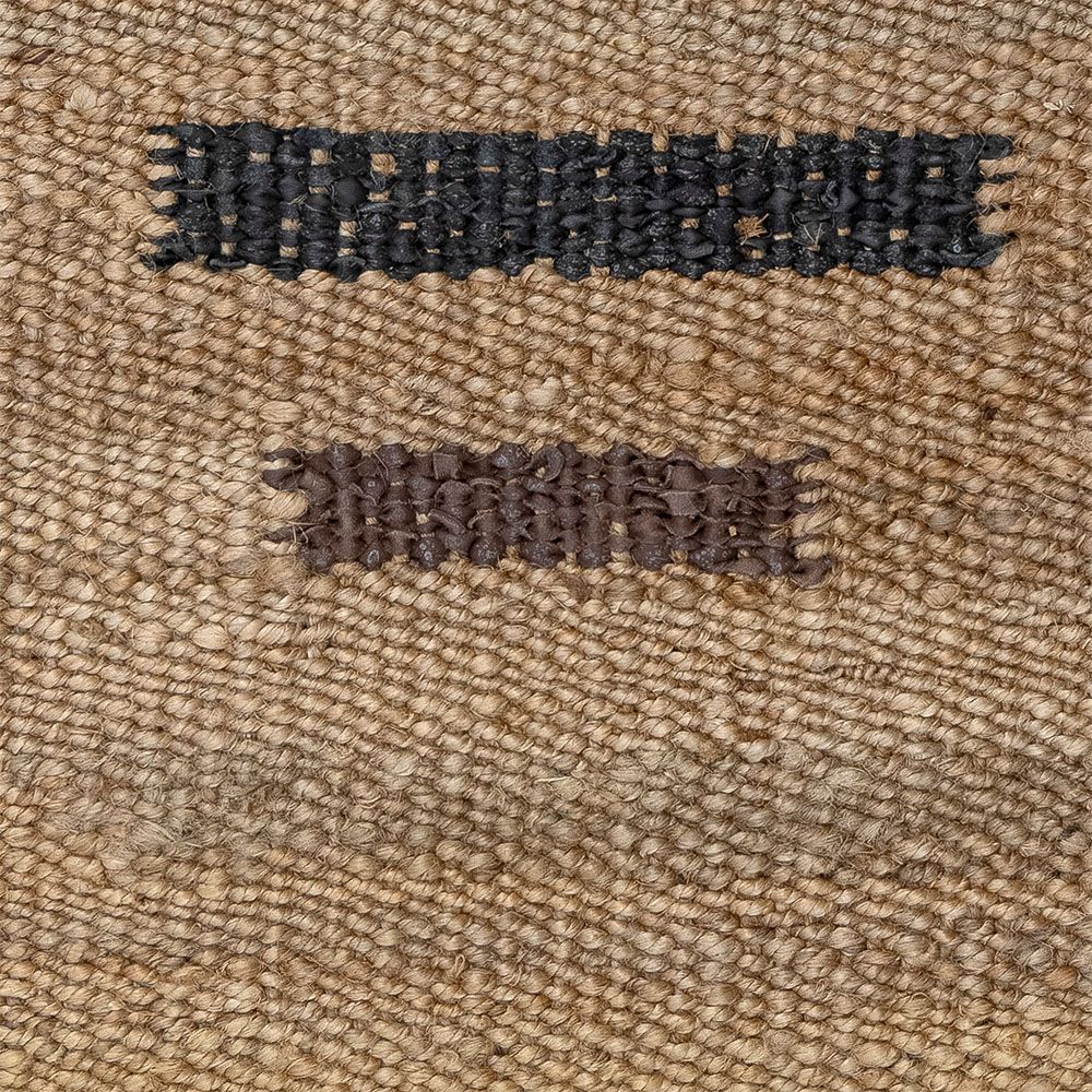 Jute woven rug with minimalist brown pattern