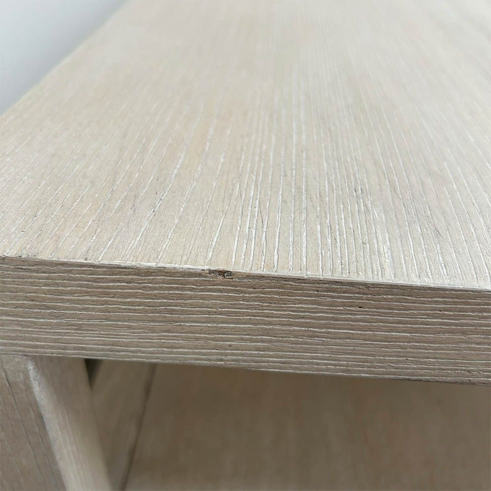 Two drawer bedside table with sophisticated indented drawer fronts - slight chip on corner