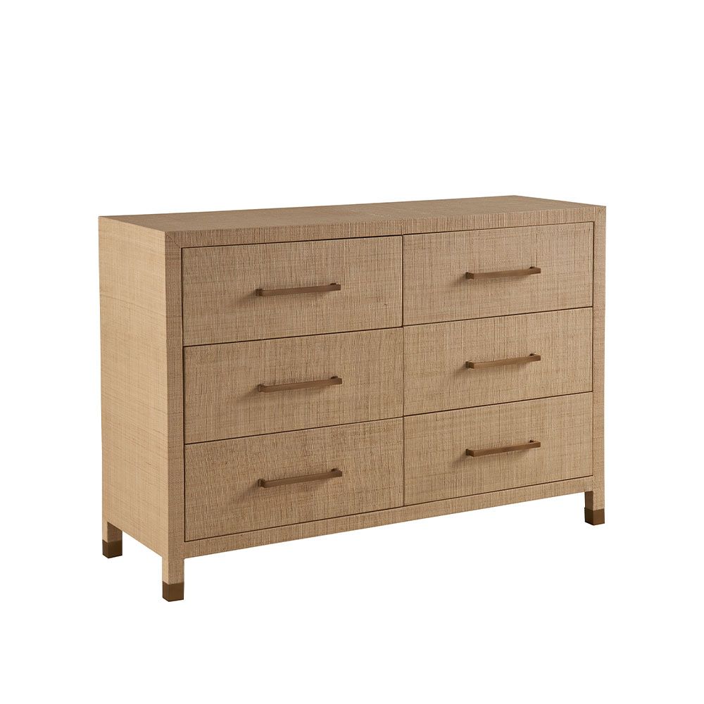 Natural wood finish chest of drawers with ultimate storage comprised of six drawers