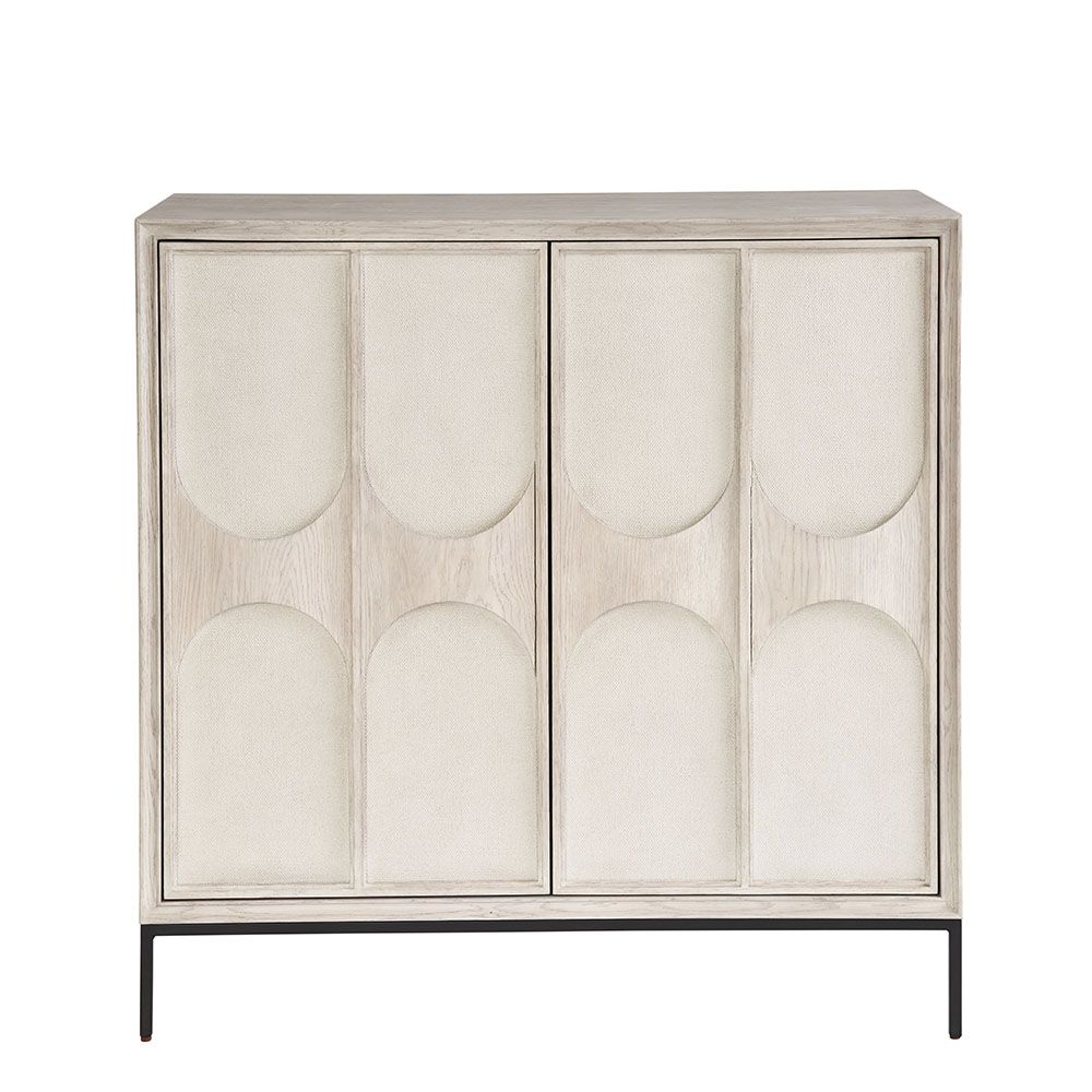Cream sideboard with two doors and design