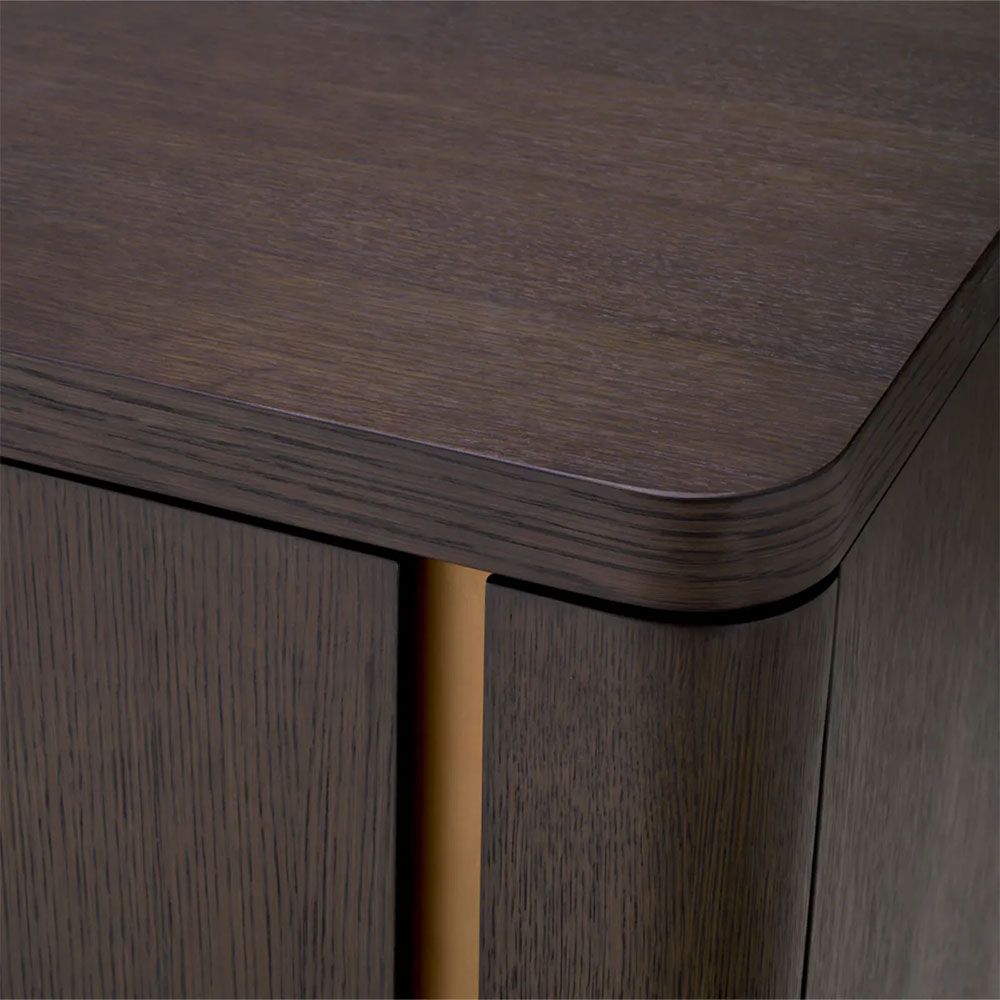Sleek chest of three spacious drawers in dark wood finish