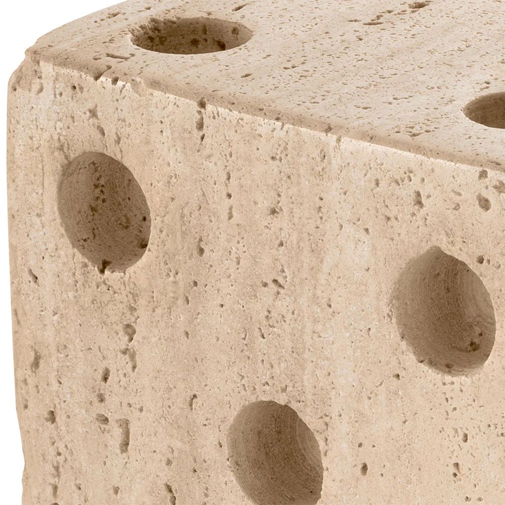 Set of two decorate dice in travertine finish