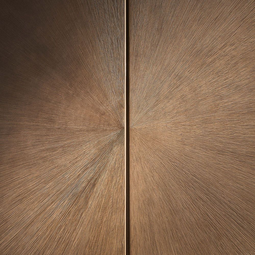 Dazzling drinks cabinet with sunburst style aged brass finish