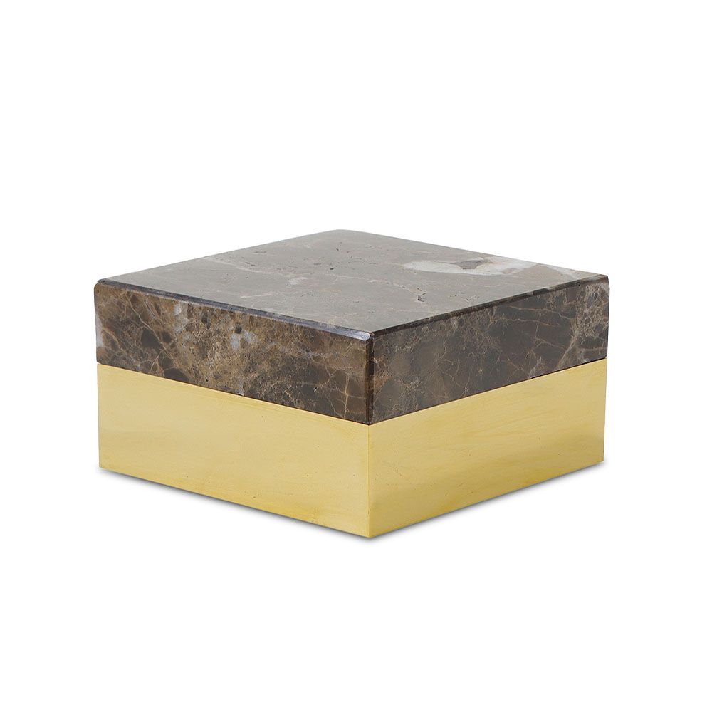 Marble storage box with stunning gold stainless steel base