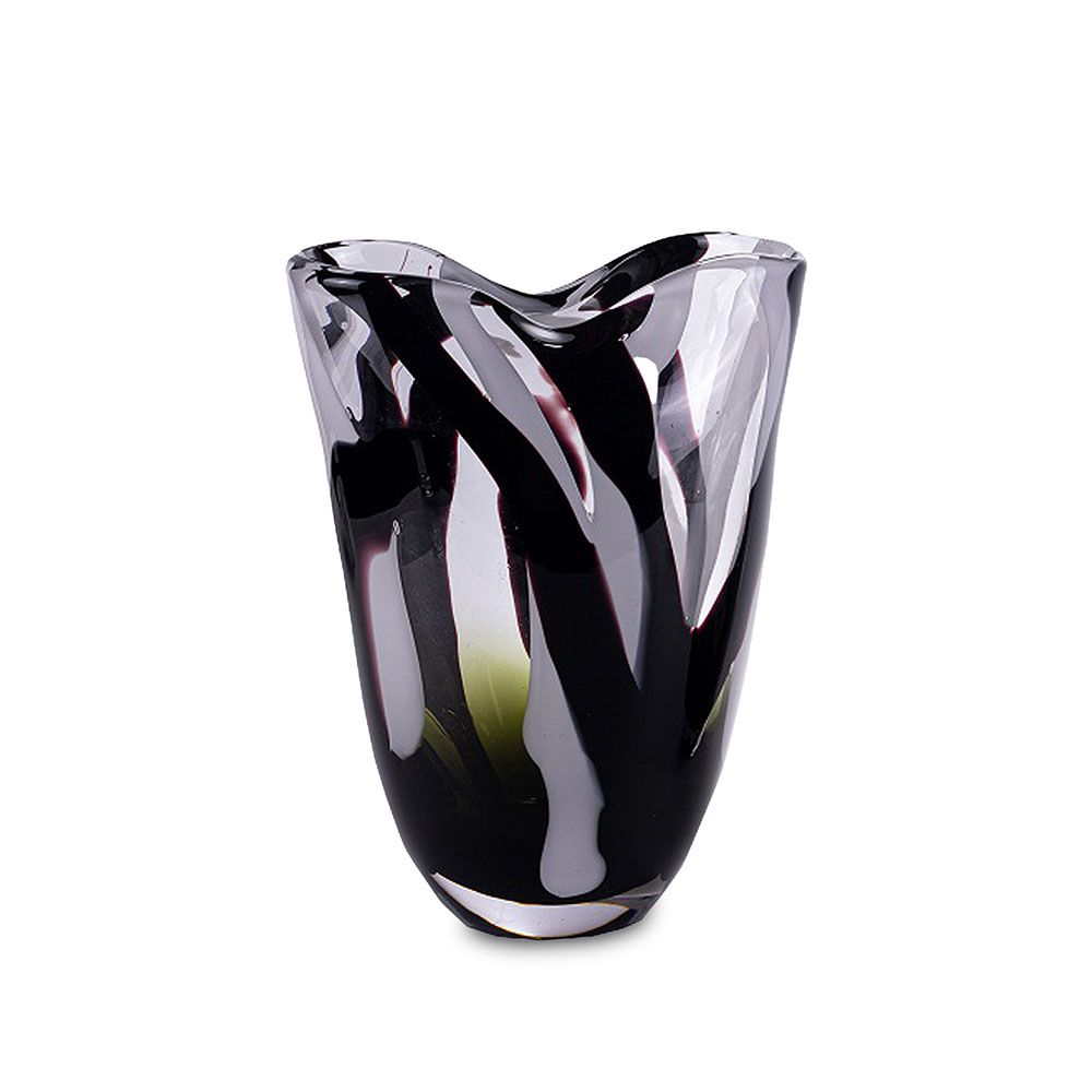 Stunning glass base combining black grey hues in abstract design