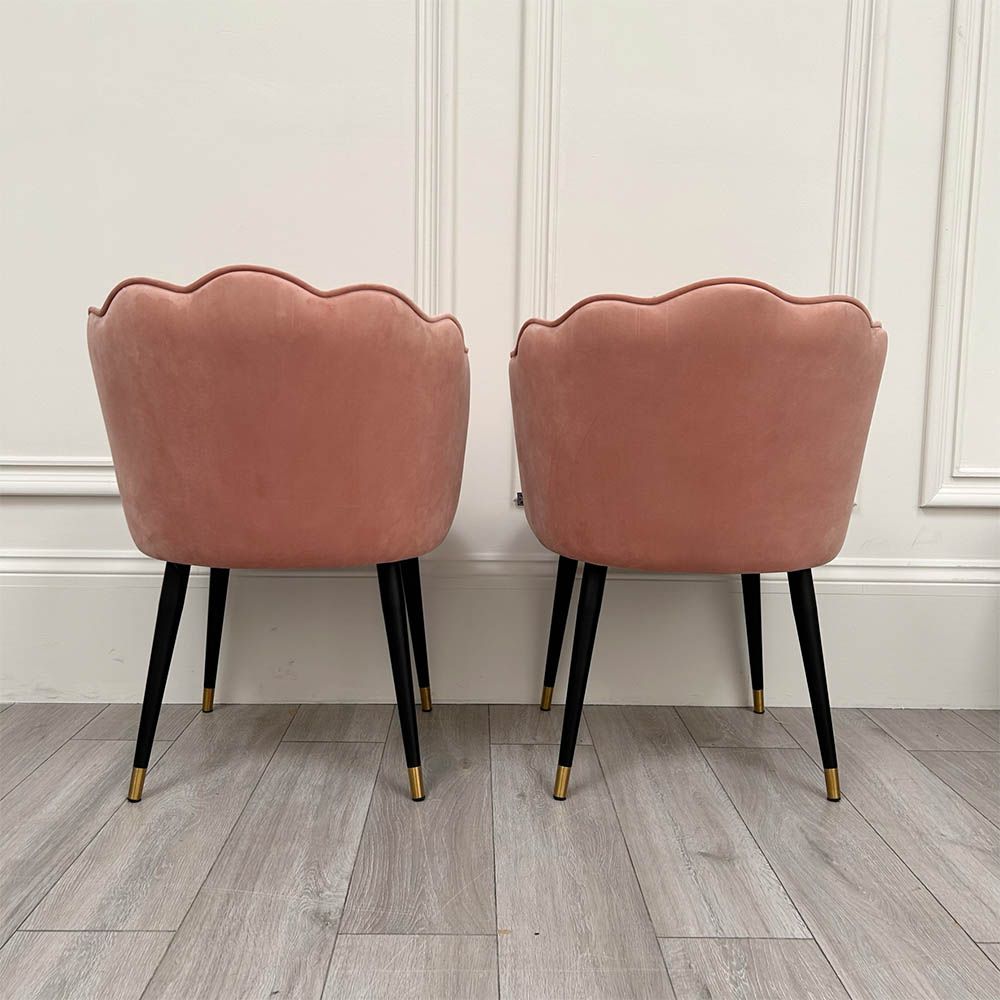 Pink velvet 2025 shell dining chair