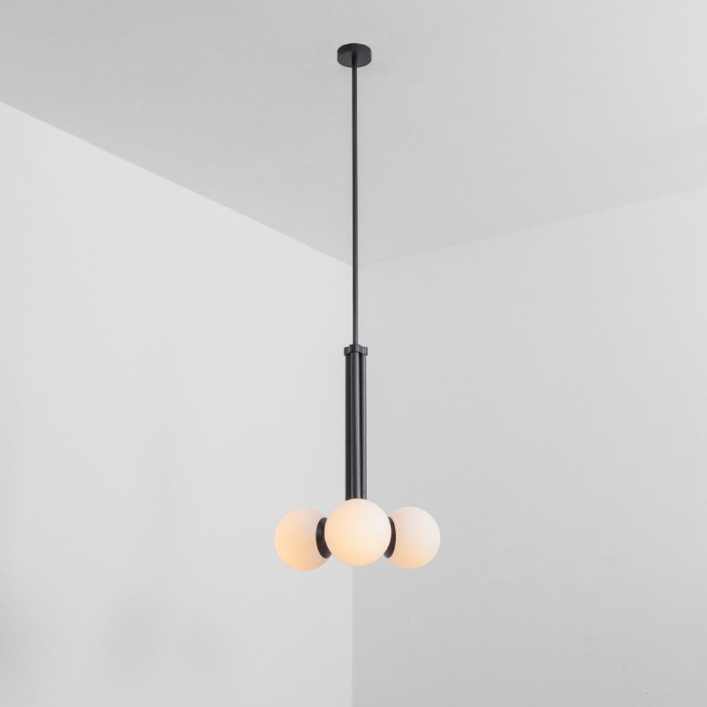 A fabulous black gunmetal ceiling pendant inspired by early century and industrial style 
