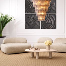 Vernet oval travertine coffee table 2025