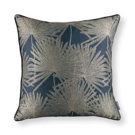 Indigo Jacquard Weave Linen Cushion | Sweetpea & Willow