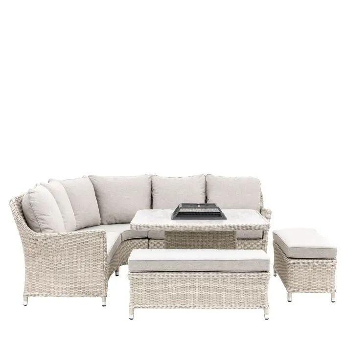 Bolton Corner Dining Set With Firepit