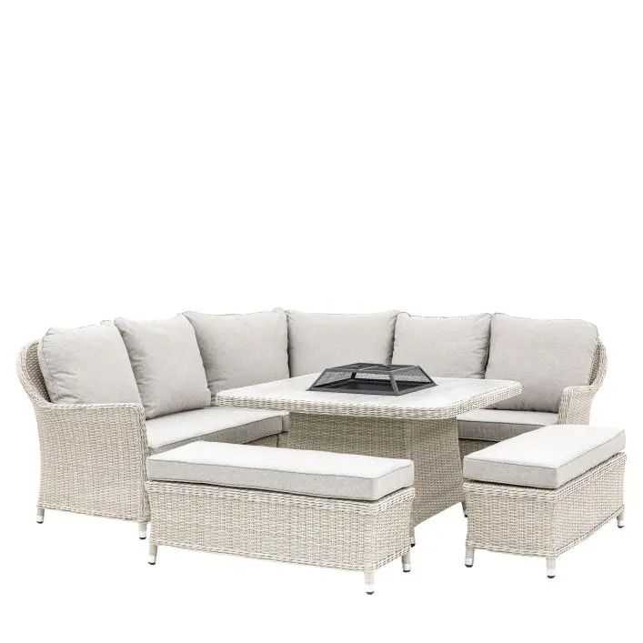 Bolton Corner Dining Set With Firepit