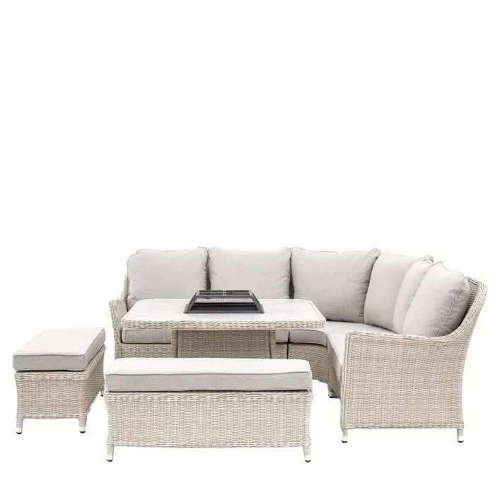Bolton Corner Dining Set With Firepit
