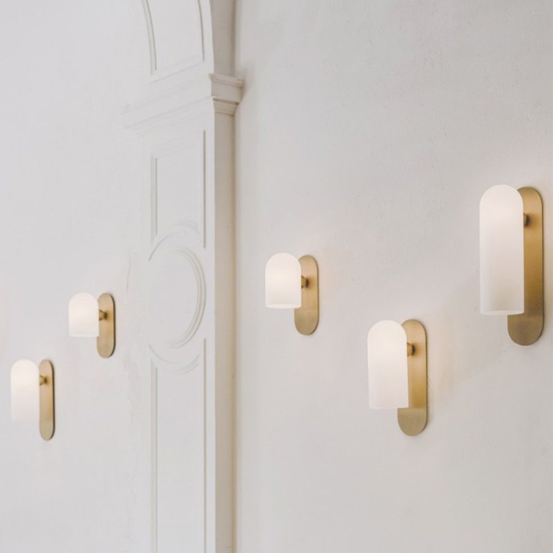 Contemporary industrial natural brass wall lamp 