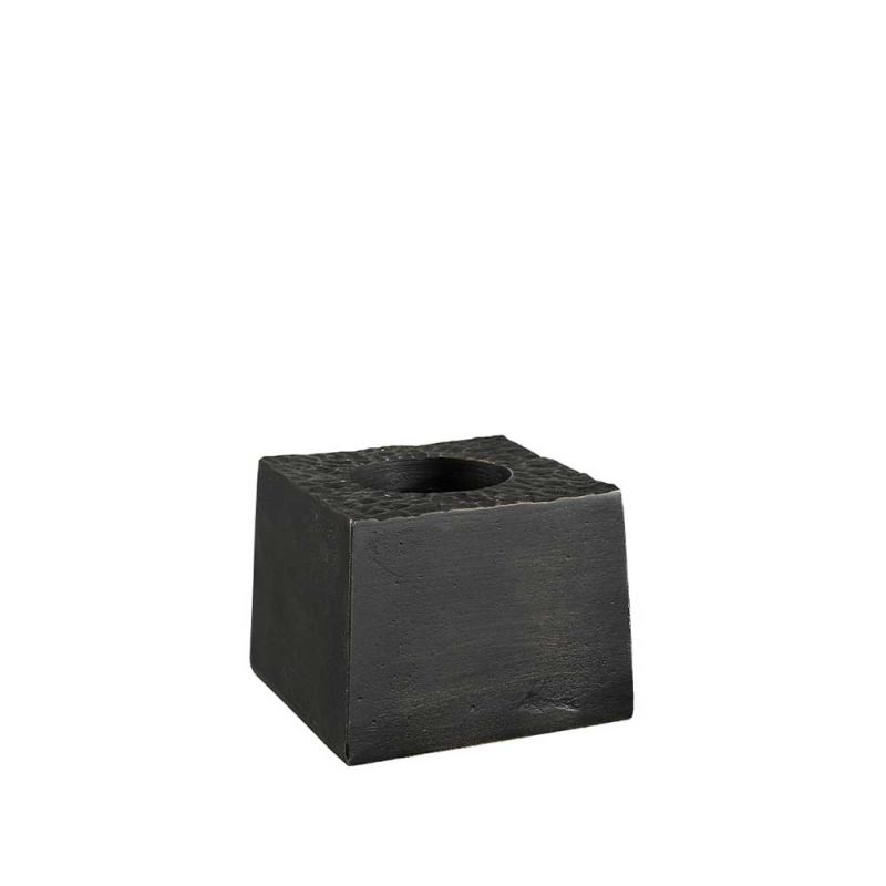 Rustic small aluminium tea light in antique bronze finish