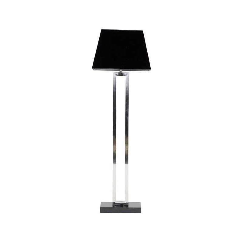 Chic marble base floor lamp with black velvet shade