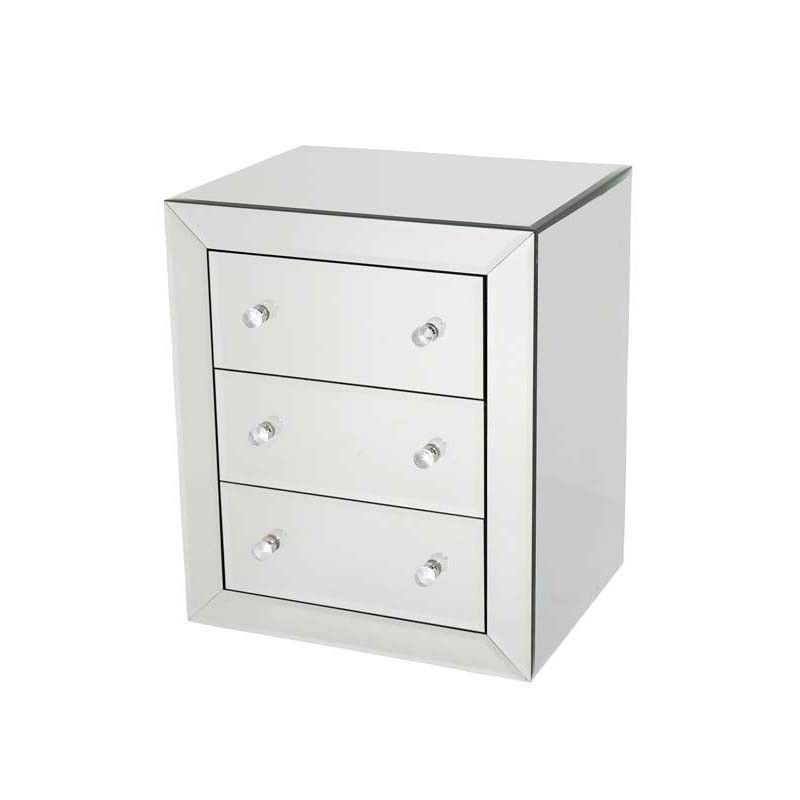 Brera Bedside Table - Mirrored