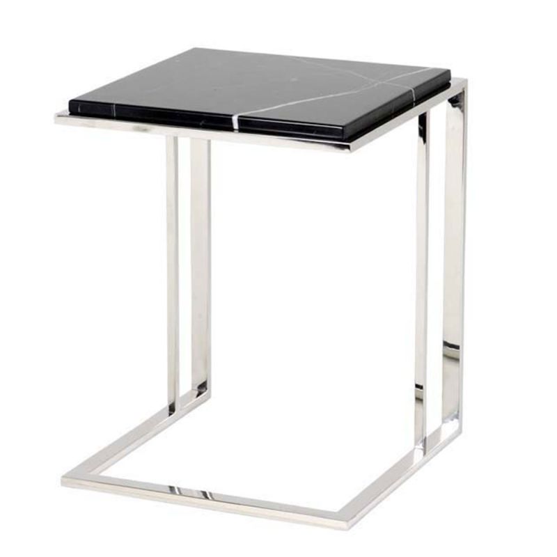 Modern marble and nickel side table