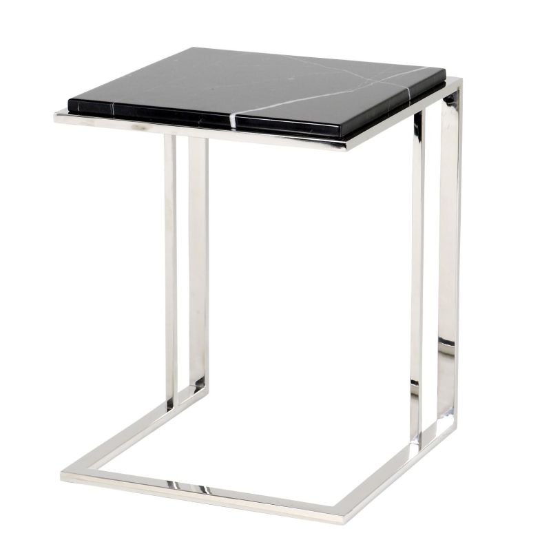 Modern marble and nickel side table