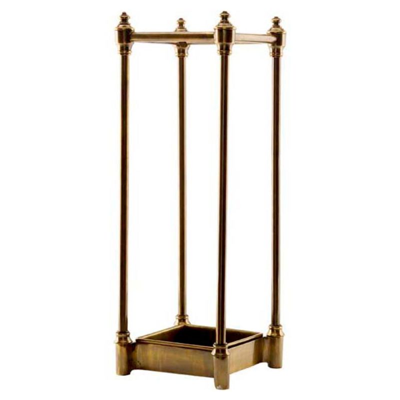 Antique brass finish umbrella stand with drip tray