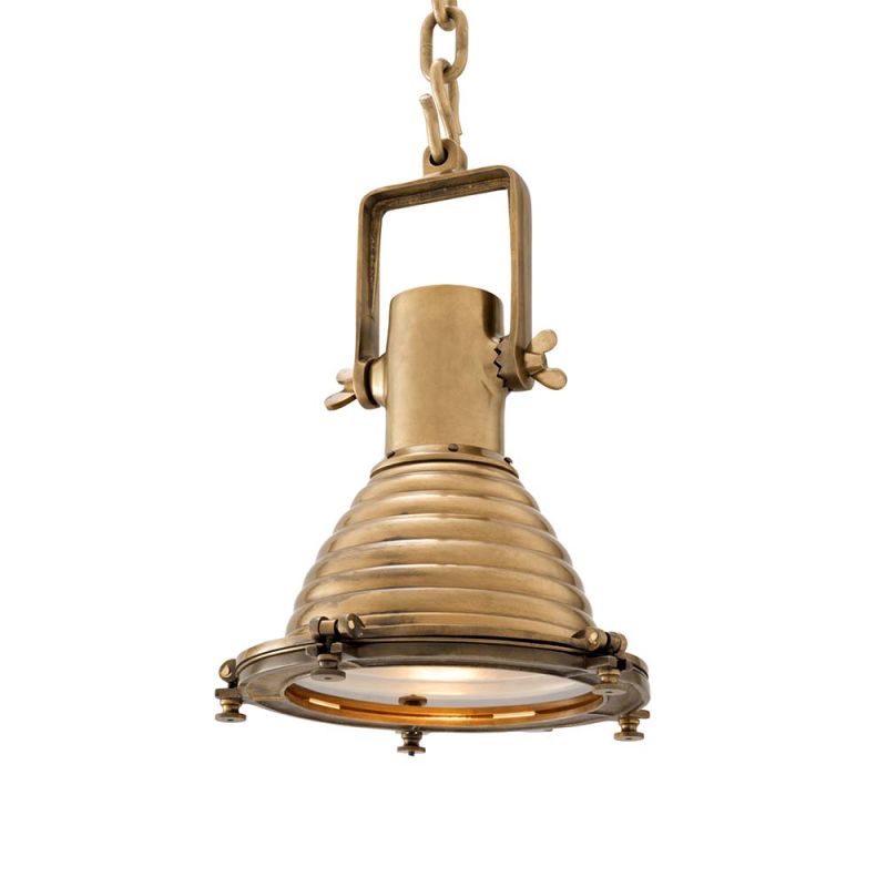 A luxurious vintage-style pendant with an antique brass finish