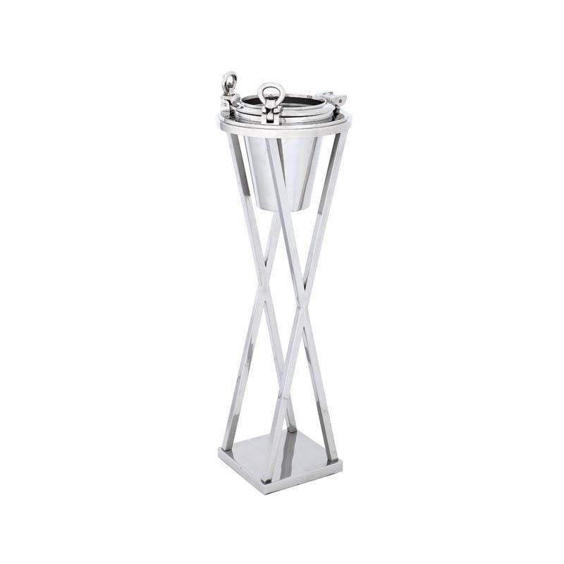 Tall nickel porthole wine-cooler 