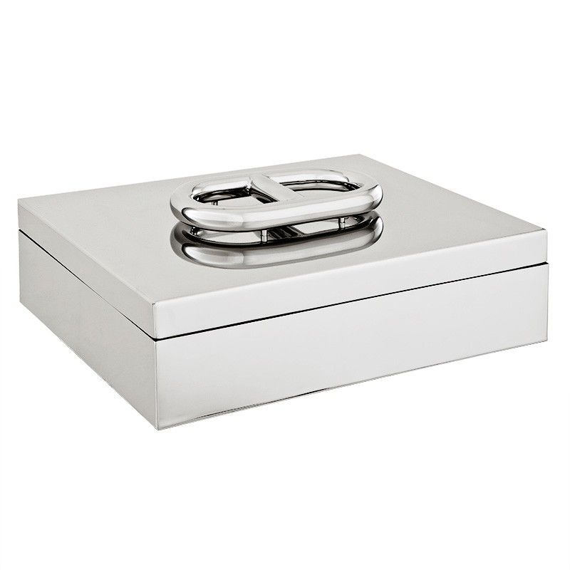 Stylish stainless steel jewellery box - large