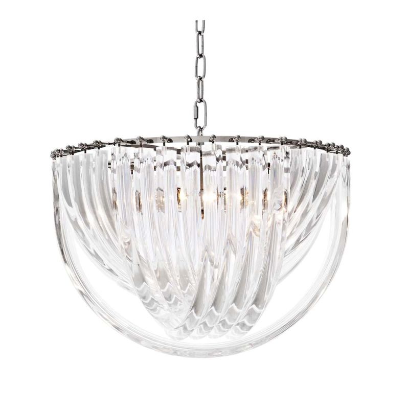 Luxury art deco acrylic nickel drop chandelier