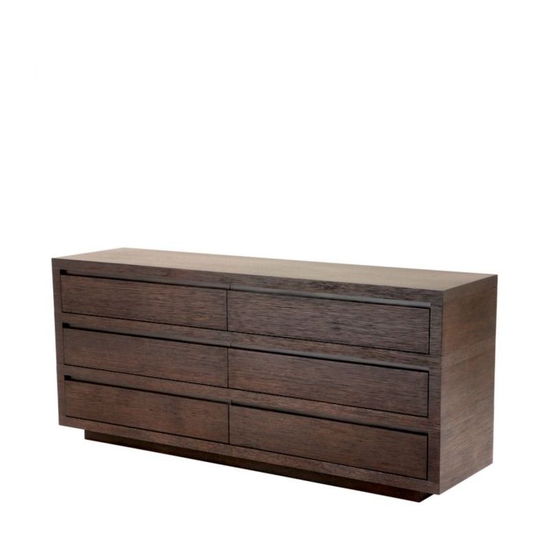 Set of six drawers in dark wood finish
