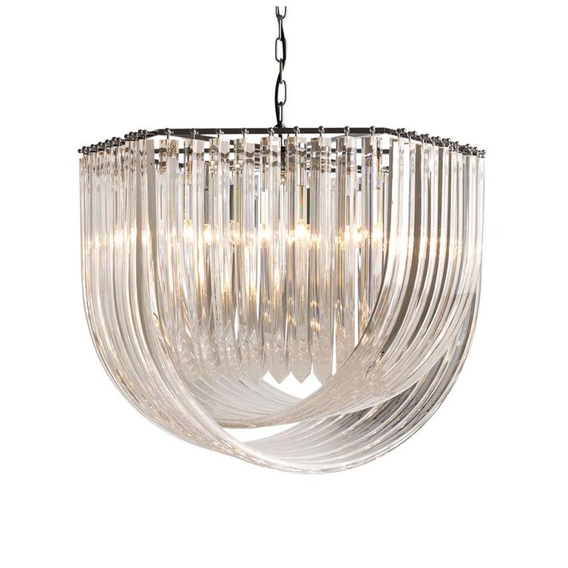 Luxurious acrylic and nickel finish chandelier 