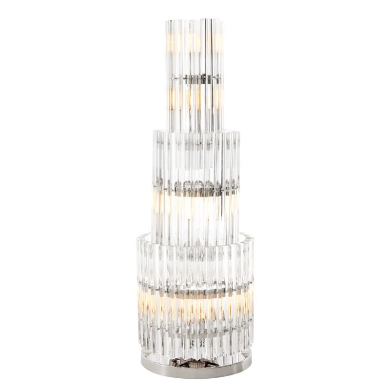 Luxury tall clear glass droplet table lamp