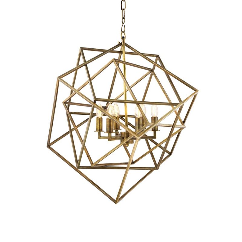 Brass three-dimensional shaped matrix lantern
