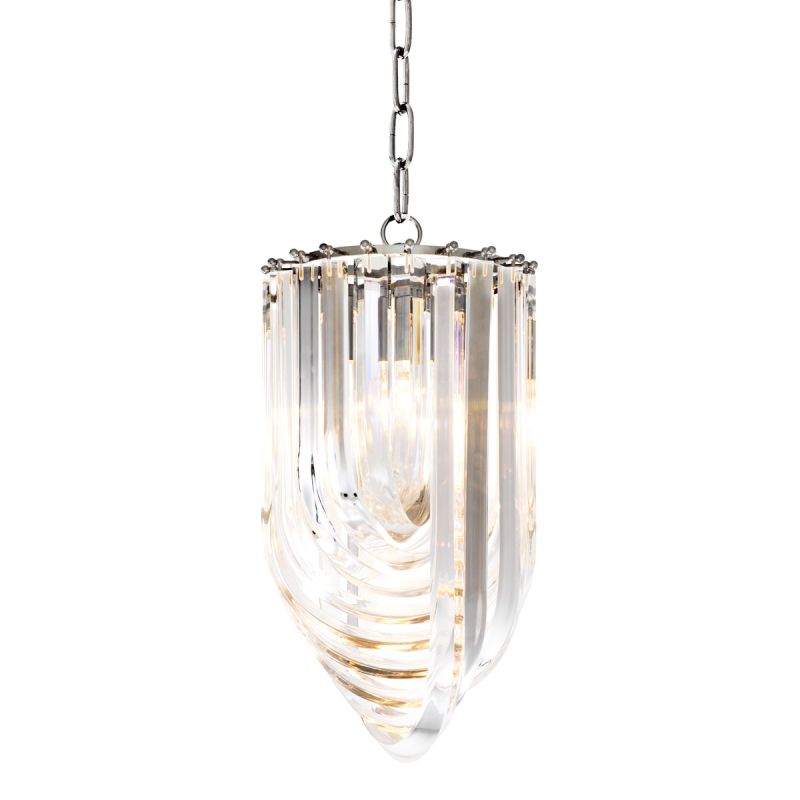 Luxury art deco acrylic nickel drop chandelier - Small
