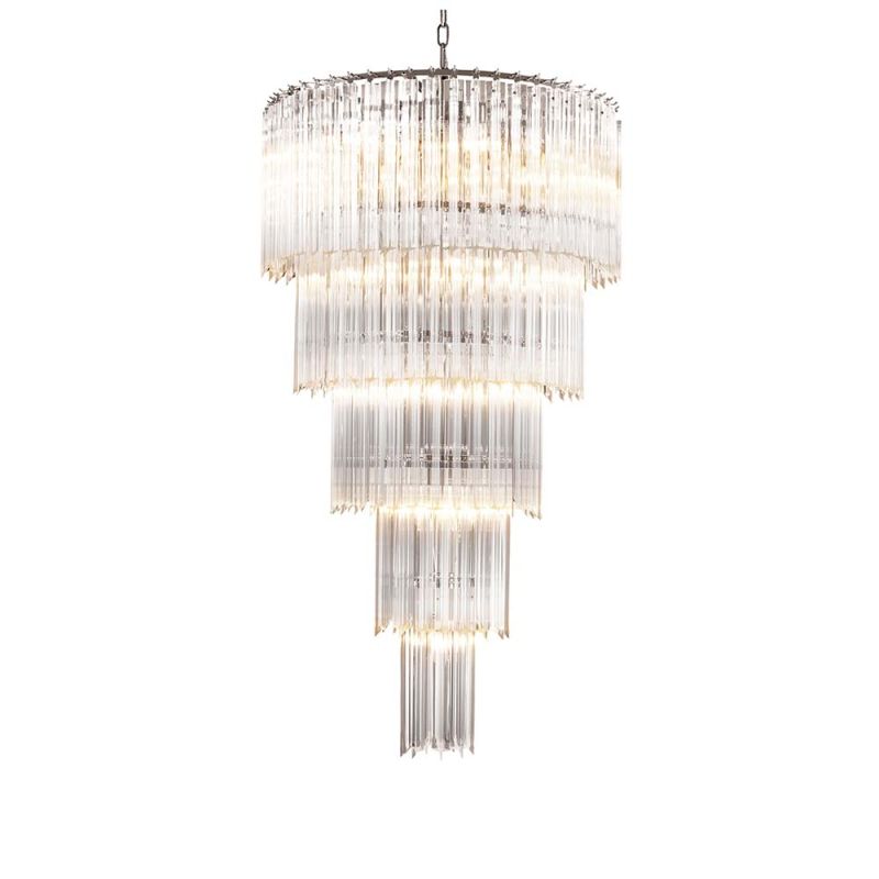 Chic 5 tier centrepiece chandelier in nickel 