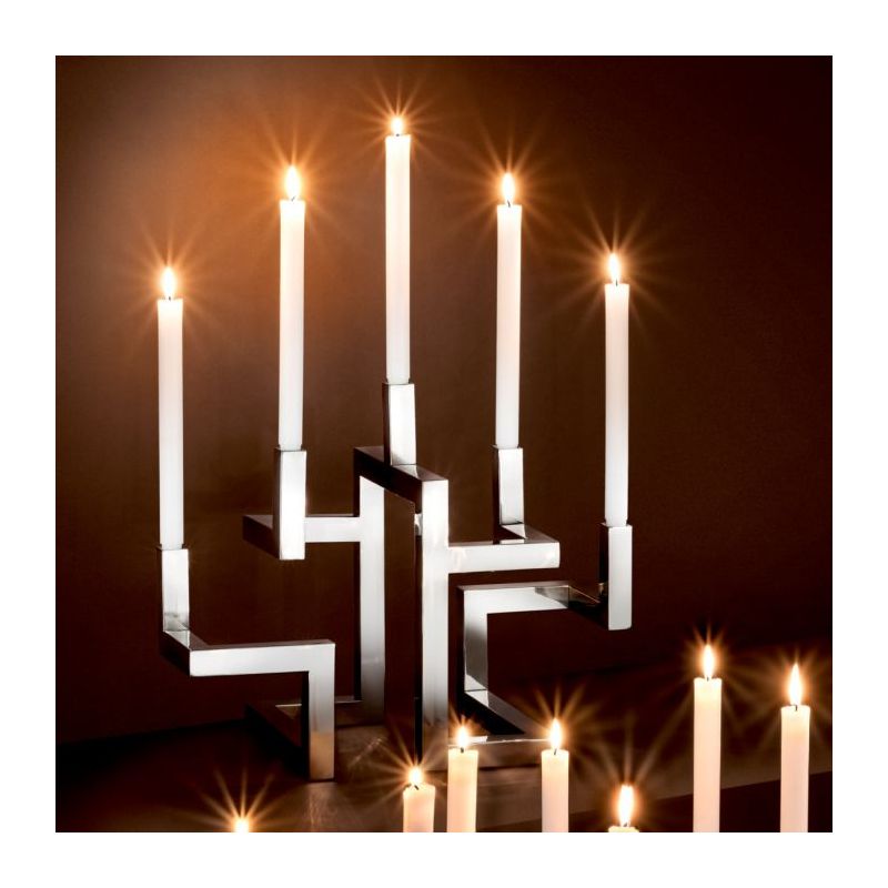 Structured silver candle holder with space for five candles